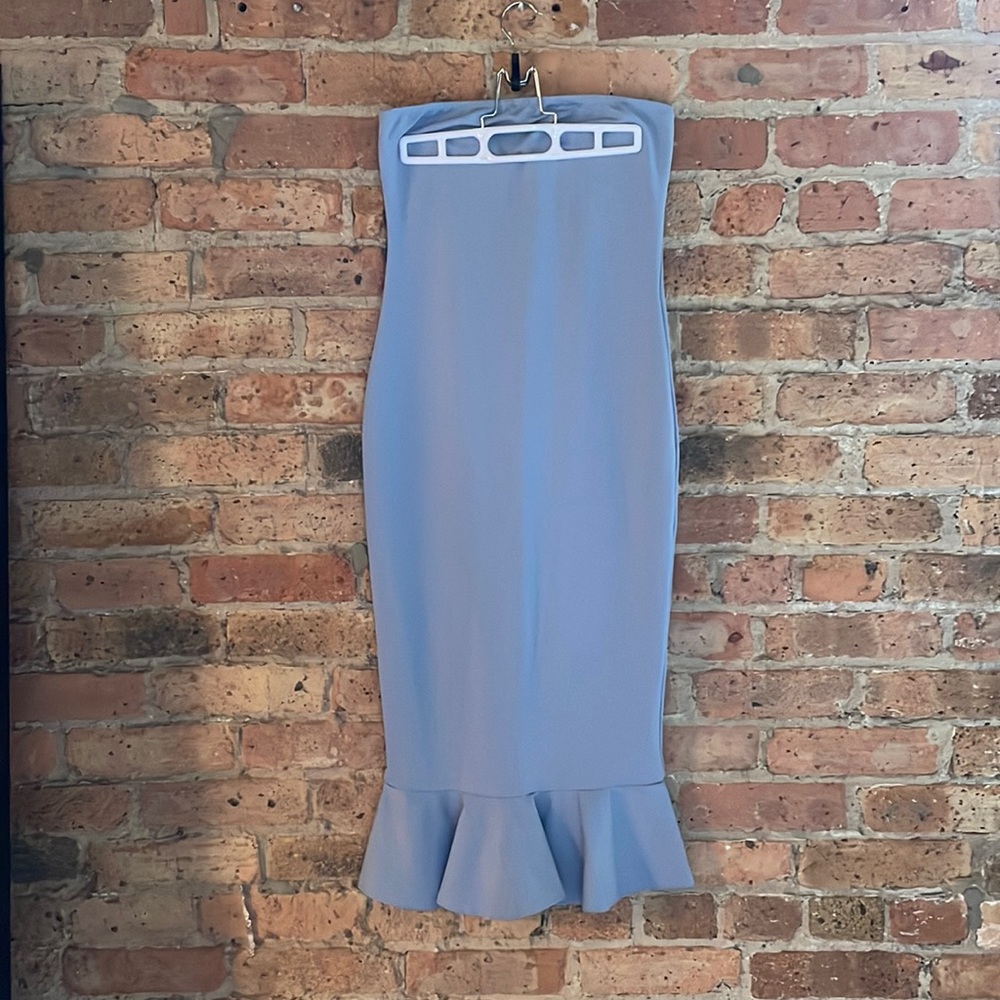 Pretty Little Thing Blue Bandeau Dress